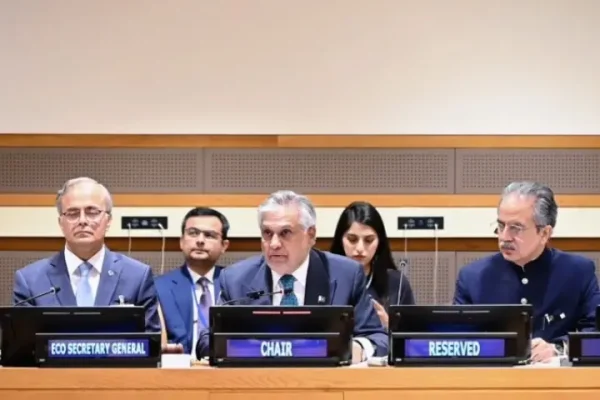 At ECO meeting, Dar voices concern over regional, Middle East security situation