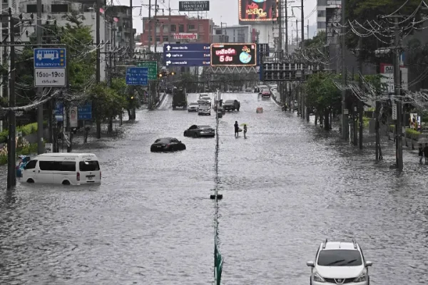 Thai capital Bangkok declares flood disaster after heavy rain leave canals full, roads submerged