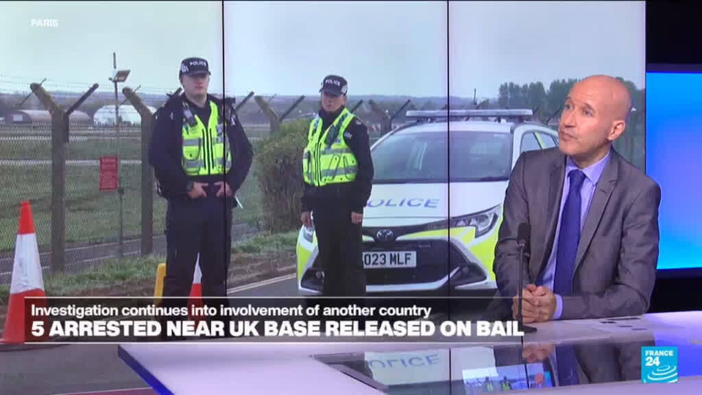 Investigation 'ongoing': UK police release on bail five men held over airbase incident