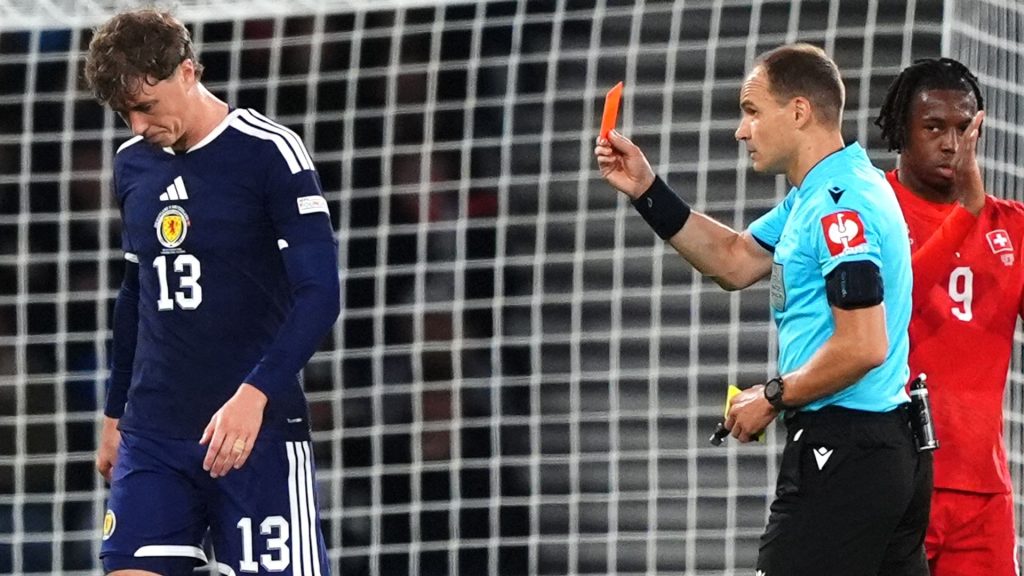 Ten-man Scotland beaten by Switzerland in Pocognoli's first home match