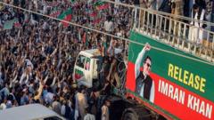 Supporters of jailed ex-PM Imran Khan march to Pakistan capital