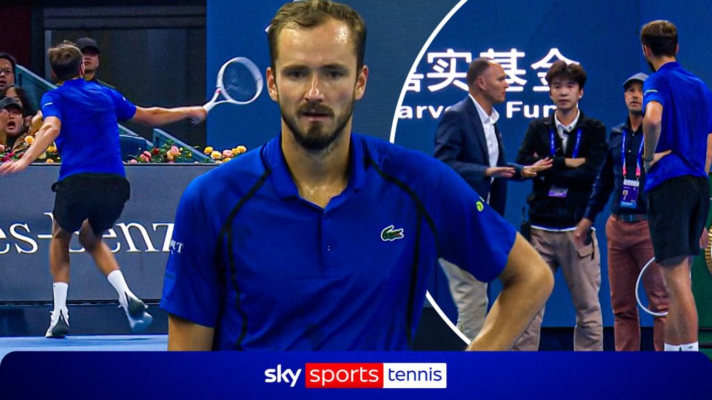 Extraordinary moment Medvedev disqualified after hitting spectator with ball